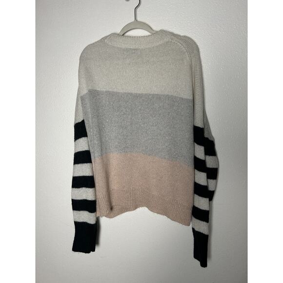 All Saints Nicoli Color-Block Striped Sleeve Sweater Mohair Blend Size Large - Picture 5 of 6
